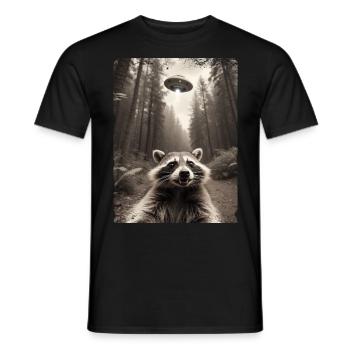 Drôle De Raton Laverrin Selfie Vaisseau Spatial Alien - T-shirt homme - noir - Devant - AI Model Male 178 light (178cm)