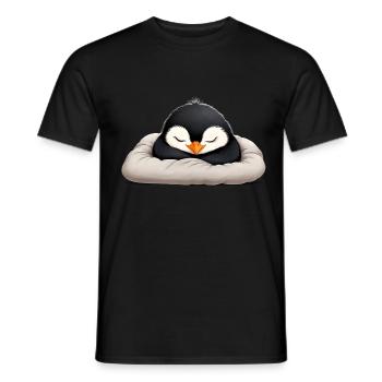 Offizielles Schlafshirt Pinguin - Männer T-Shirt - Schwarz - Vorne - AI Model Male 178 light (178cm)