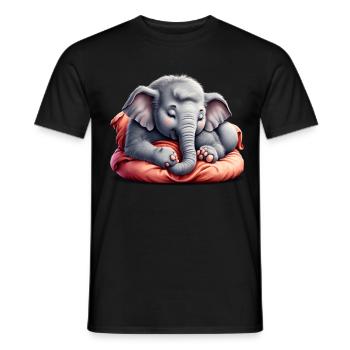 Offizielles Schlafshirt Elefant - Männer T-Shirt - Schwarz - Vorne - AI Model Male 178 light (178cm)