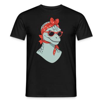 Funny Dinosaur Mom Cool Dino Wife - Men's T-Shirt - black - Front - AI Model Male 178 light (178cm)