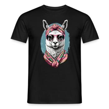 Llama Loving Mom Funny Alpaca Mother's Day - Men's T-Shirt - black - Front - AI Model Male 178 light (178cm)