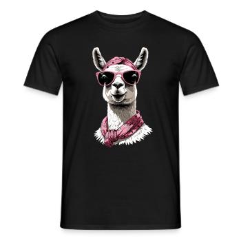 Llama Loving Mom Funny Mom Design - Men's T-Shirt - black - Front - AI Model Male 178 light (178cm)
