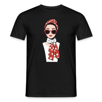 Iconic Woman Stylish Mom Funny Mom - Men's T-Shirt - black - Front - AI Model Male 178 light (178cm)