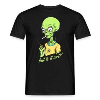 Lustiger Außerirdischer Spruch Aber Ist Es Kunst - Männer T-Shirt - Schwarz - Vorne - AI Model Male 178 light (178cm)