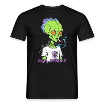 Lustiger Außerirdischer Spruch Zigarettenrauch - Männer T-Shirt - Schwarz - Vorne - AI Model Male 178 light (178cm)