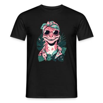 Drôle Dinosaure Maman Cool Dino Femme Style - T-shirt homme - noir - Devant - AI Model Male 178 light (178cm)