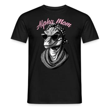 Alpha Maman Drôle Dinosaure Maman Cool Dino - T-shirt homme - noir - Devant - AI Model Male 178 light (178cm)