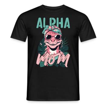 Alpha Maman Drôle Dinosaure Maman Dinos Cool - T-shirt homme - noir - Devant - AI Model Male 178 light (178cm)