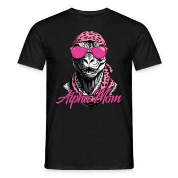 Alpha Mom Funny Dinosaur Mother Icon - Men's T-Shirt - black - Front - AI Model Male 178 light (178cm)