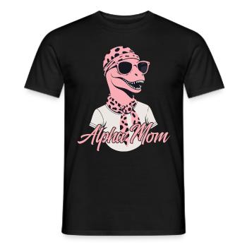 Alpha Maman Drôle Dinosaure Maman Dinos Cool - T-shirt homme - noir - Devant - AI Model Male 178 light (178cm)