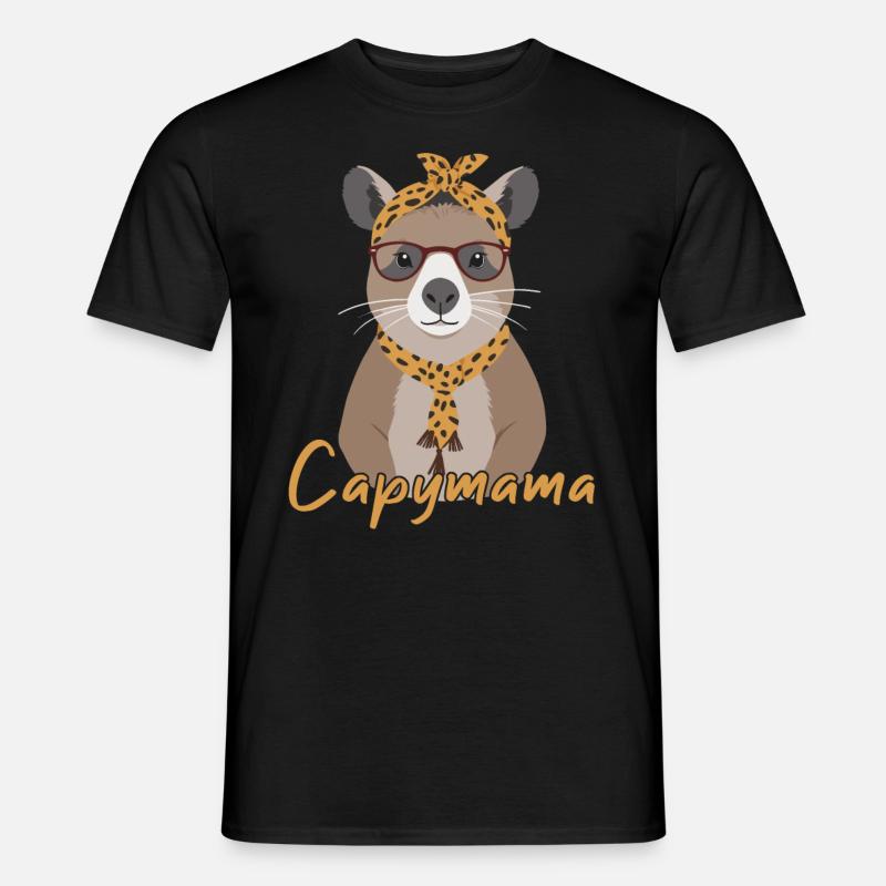 Capymama Drôle Capybara Mère Capybara - T-shirt homme - noir