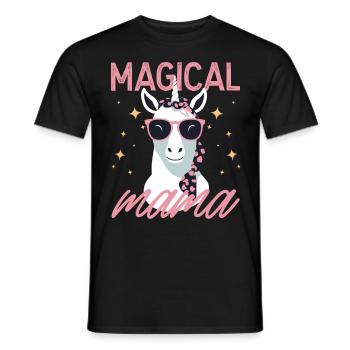 Magical Mom Unicorn Love Stylish Funny - Men's T-Shirt - black - Front - AI Model Male 178 light (178cm)