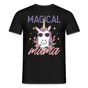 Magical Mom Unicorn Love Stylish Funny - Men's T-Shirt - black - Front - AI Model Male 178 light (178cm)
