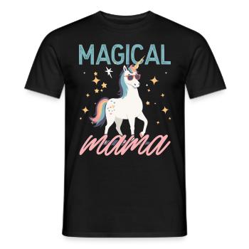 Magical Mom Unicorn Mom Funny Design - Men's T-Shirt - black - Front - AI Model Male 178 light (178cm)