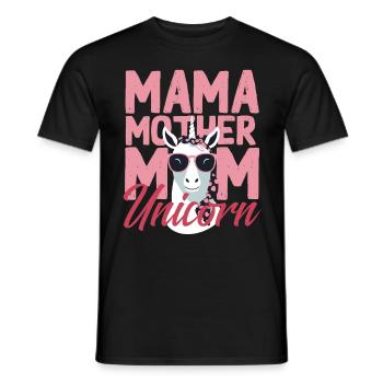 Unicorn Mom Stylish Unicorns Loving Mom - Men's T-Shirt - black - Front - AI Model Male 178 light (178cm)