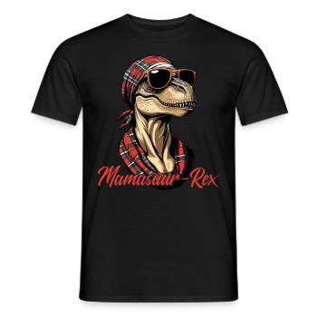 Mamasaur Rex Funny Dinosaur Mother Iconic - Men's T-Shirt - black - Front - AI Model Male 178 light (178cm)
