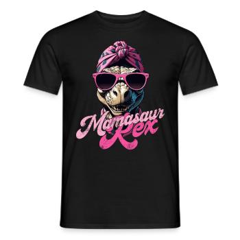 Mamasaur Rex Funny Dinosaur Mother Iconic - Men's T-Shirt - black - Front - AI Model Male 178 light (178cm)
