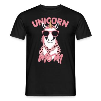 Einhorn Mama Einhörner Liebende Lustige Stylische - Männer T-Shirt - Schwarz - Vorne - AI Model Male 178 light (178cm)