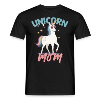Einhorn Mama Einhörner Liebende Lustige Stylisch - Männer T-Shirt - Schwarz - Vorne - AI Model Male 178 light (178cm)