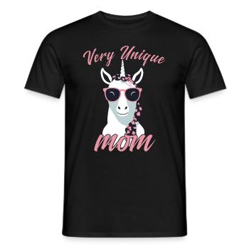 Conception de maman Licorne très Unique - T-shirt homme - noir - Devant - AI Model Male 178 light (178cm)