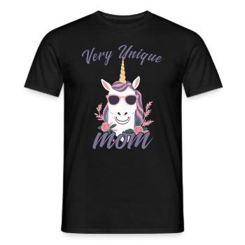 Conception de maman Licorne très Unique - T-shirt homme - noir - Devant - AI Model Male 178 light (178cm)