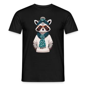 Maman raton laveur amant raton laveur fête des mères - T-shirt homme - noir - Devant - AI Model Male 178 light (178cm)