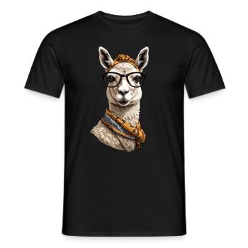 Conception drôle d’alpaga lama pour maman - T-shirt homme - noir - Devant - AI Model Male 178 light (178cm)