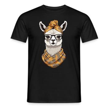 Llama Loving Mom Funny Design Mother's Day - Men's T-Shirt - black - Front - AI Model Male 178 light (178cm)