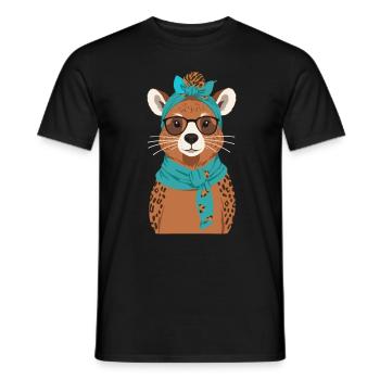 Drôle Capymama Capybara Mère Design - T-shirt homme - noir - Devant - AI Model Male 178 light (178cm)