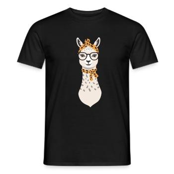 Drôle Lama Alpaga mère Design - T-shirt homme - noir - Devant - AI Model Male 178 light (178cm)