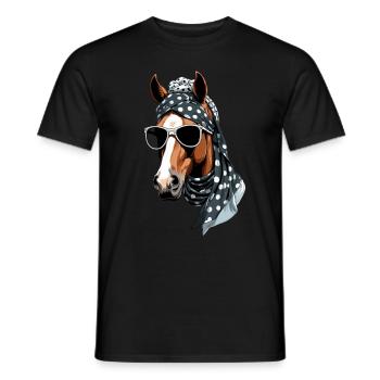 Maman Cheval Cheval Amant Mère Cheval Fille - T-shirt homme - noir - Devant - AI Model Male 178 light (178cm)