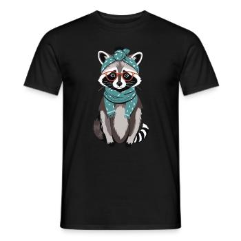 Maman raton laveur amant raton laveur fête des mères - T-shirt homme - noir - Devant - AI Model Male 178 light (178cm)