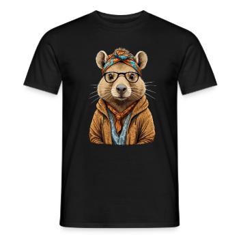 Drôle Capymama Capybara conception de fête des mères - T-shirt homme - noir - Devant - AI Model Male 178 light (178cm)