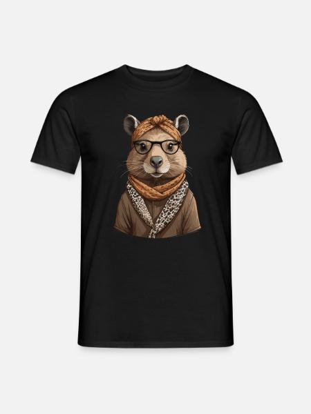 Drôle Capymama Capybara Mère Design - T-shirt homme - noir
