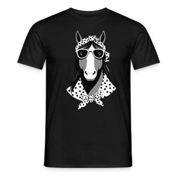 Mama Pferd Pferdeliebhaber Mutter Stilvolle Design - Männer T-Shirt - Schwarz - Vorne - AI Model Male 178 light (178cm)