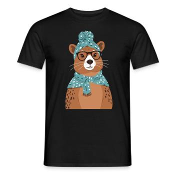 Funny Capymama Capybara Mom - Men's T-Shirt - black - Front - AI Model Male 178 light (178cm)
