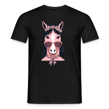 Maman Cheval Cheval Amant Mère Cheval Fille - T-shirt homme - noir - Devant - AI Model Male 178 light (178cm)