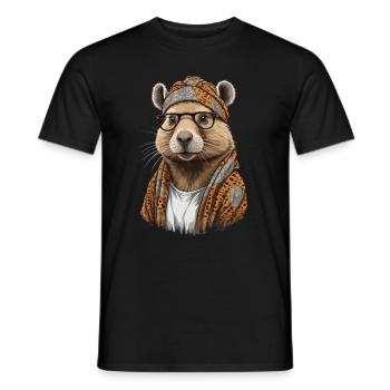 Drôle Capymama Capybara Mère Design - T-shirt homme - noir - Devant - AI Model Male 178 light (178cm)