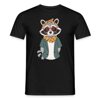 Maman raton laveur amant raton laveur fête des mères - T-shirt homme - noir - Devant - AI Model Male 178 light (178cm)