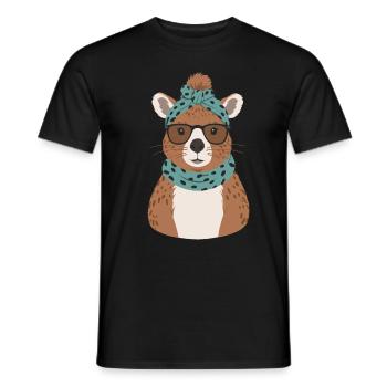 Funny Capymama Capybara Mom - Men's T-Shirt - black - Front - AI Model Male 178 light (178cm)