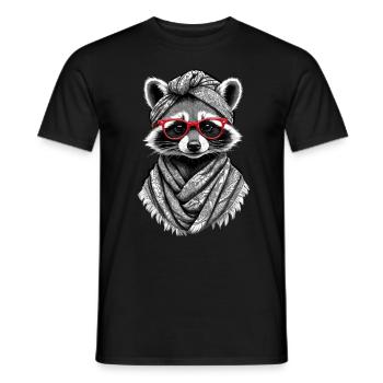 Mama Raccoon Raccoon Amoureux du raton laveur - T-shirt homme - noir - Devant - AI Model Male 178 light (178cm)