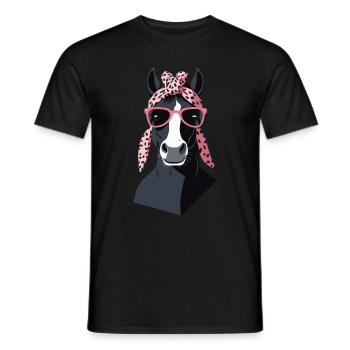 Maman Cheval Cheval Amant Mère Cheval Fille - T-shirt homme - noir - Devant - AI Model Male 178 light (178cm)