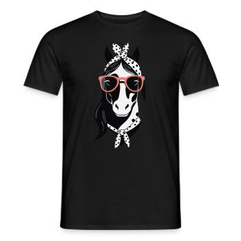 Maman Cheval Cheval Amant Mère Cheval Fille - T-shirt homme - noir - Devant - AI Model Male 178 light (178cm)