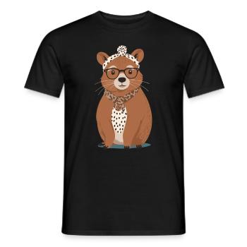 Drôle Capymama Capybara Mère Design - T-shirt homme - noir - Devant - AI Model Male 178 light (178cm)