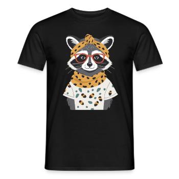 Maman raton laveur amant raton laveur fête des mères - T-shirt homme - noir - Devant - AI Model Male 178 light (178cm)