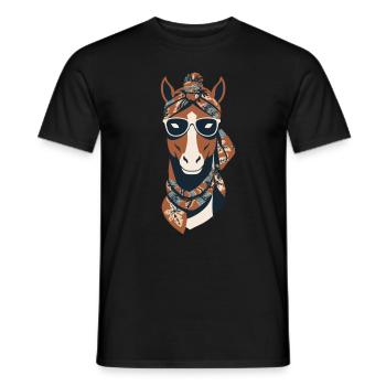Maman Cheval Cheval Amant Mère Cheval Fille - T-shirt homme - noir - Devant - AI Model Male 178 light (178cm)