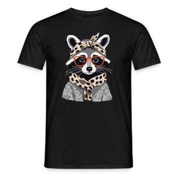 Maman raton laveur amant raton laveur fête des mères - T-shirt homme - noir - Devant - AI Model Male 178 light (178cm)