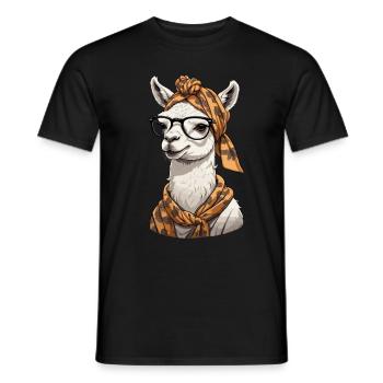 Llama Alpaca Funny Mom Design Love - Men's T-Shirt - black - Front - AI Model Male 178 light (178cm)