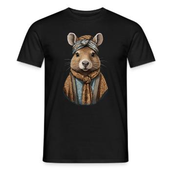 Drôle Capymama Capybara Mère Design - T-shirt homme - noir - Devant - AI Model Male 178 light (178cm)