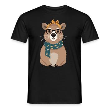 Drôle Capymama Capybara Mère Design - T-shirt homme - noir - Devant - AI Model Male 178 light (178cm)